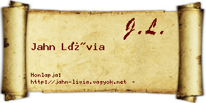 Jahn Lívia névjegykártya